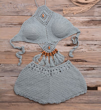 Load image into Gallery viewer, Knitted Hollow tassel,Bikini Swimsuit ,Biquini Swim Beachwear