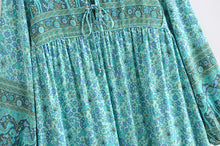 Load image into Gallery viewer, Pink Floral Print ,Bohemian Maxi Dress ,Boho Dress