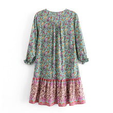 Load image into Gallery viewer, Floral print,deep V-neck,mini dress ,Boho dresses
