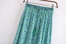 Load image into Gallery viewer, Camel Floral Print,Bohemian skirt ,Boho Maxi Skirt