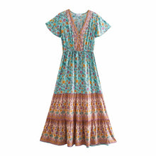 Load image into Gallery viewer, Boho Dress ,Floral Print ,Maxi Dress