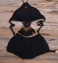 Load image into Gallery viewer, Knitted Hollow tassel,Bikini Swimsuit ,Biquini Swim Beachwear