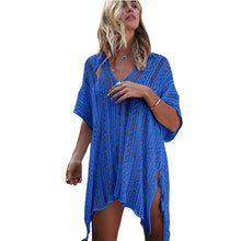 Load image into Gallery viewer, Solid Hollow Out, Bohemian Mini Dress,Boho Cover-ups