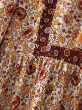 Load image into Gallery viewer, Pink floral print, Bohemian midi dress ,Boho sundress