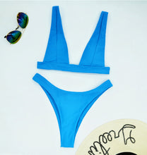 Load image into Gallery viewer, Solid High Waist, Bikini Swimsuit , Swim Beachwear