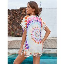 Load image into Gallery viewer, Rainbow Hollow Out ,Bohemian Mini Dress, Boho Sundress