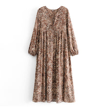 Load image into Gallery viewer, Maxi Dress, Boho Sundress,Leopard Print