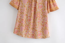 Load image into Gallery viewer, Floral Print,Boho Blouses, Vintage Beach Shirts