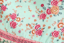 Load image into Gallery viewer, Green Floral Print,Boho Strapless Dress,Boho Maxi Dress