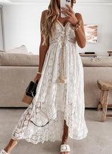 Load image into Gallery viewer, Lace Tassel ,Bohemian Maxi Dress,Boho Sundress