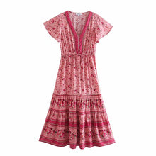 Load image into Gallery viewer, Maxi Dress, Boho Sundress,Floral Print