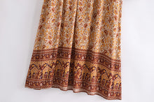 Load image into Gallery viewer, Pink Floral Print ,Bohemian Maxi Dress ,Boho Dress