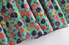 Load image into Gallery viewer, Green Floral Print,Bohemian Skirt ,Boho Maxi Skirt