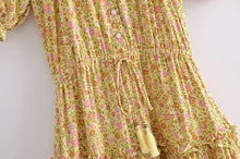 Load image into Gallery viewer, Floral print , Bohemian dress , Boho mini vestidos