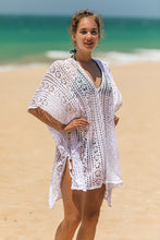 Load image into Gallery viewer, Solid Hollow, Bohemian Mini Dress, Boho Cover-ups