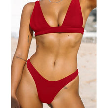 Load image into Gallery viewer, Solid High Waist, Bikini Swimsuit , Swim Beachwear
