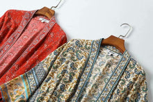 Load image into Gallery viewer, Boho Kimono , Bikini Cover-ups,Batwing Sleeve