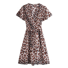 Load image into Gallery viewer, Leopard Print, Beach Mini Dress ,Boho Dresses