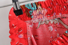 Load image into Gallery viewer, Red Floral Peacock Skirt, Maxi Skirt,Boho Skirt