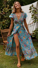 Load image into Gallery viewer, Floral Print ,Bohemian Maxi Dress,Boho Dress