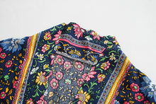 Load image into Gallery viewer, Boho Kimono, Beach Robe,Navy Floral