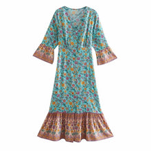 Load image into Gallery viewer, Maxi Dress, Boho Sundress,Floral Print