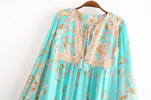 Load image into Gallery viewer, Floral Print,Bohemian Midi Sundress,Boho Dress