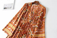 Load image into Gallery viewer, Multi Floral Print, Boho Dress ,Bohemian Maxi Dress