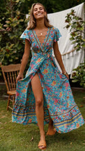Load image into Gallery viewer, Floral Print ,Bohemian Maxi Dress,Boho Dress