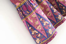 Load image into Gallery viewer, Purple Floral Print,Bohemian Maxi Dress,Boho Dress