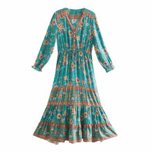 Load image into Gallery viewer, Maxi Dress, Boho Sundress,Floral Print