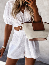 Load image into Gallery viewer, White Embroidery Lace,Bohemian Mini Top and Shorts,Boho Sets