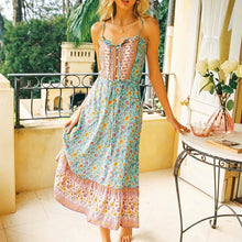 Load image into Gallery viewer, Boho Dress,Strap Sundress,Beach Midi Dress