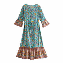 Load image into Gallery viewer, Maxi Dress, Boho Sundress,Floral Print