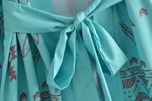 Load image into Gallery viewer, Green Floral Print,Gypsy robe Kimono