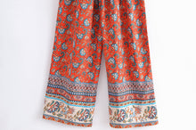 Load image into Gallery viewer, Red Floral Print , Boho Jumpsuit,Bohemian Rompers