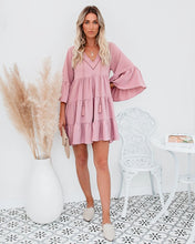 Load image into Gallery viewer, Lace-up Tassel, Bohemian Mini Dress , Boho Sundresses