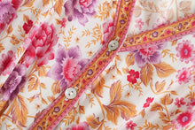 Load image into Gallery viewer, Floral Print V-neck,Boho Sundress,Boho Mini Dress