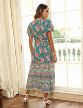 Load image into Gallery viewer, Floral print ,Bohemian maxi dresses,Boho Sundress