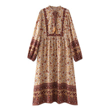 Load image into Gallery viewer, Pink floral print, Bohemian midi dress ,Boho sundress