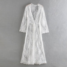 Load image into Gallery viewer, Boho Kimono, Cover-ups Robe,Lace Hollow Out
