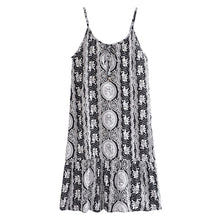 Load image into Gallery viewer, Elephant Print ,Strap Dresses,Boho Midi Dress