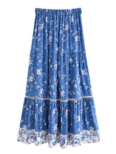 Load image into Gallery viewer, Elastic Waist Boho Skirt,A-line Maxi Skirts