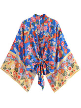 Load image into Gallery viewer, Floral Print Short Robe,Bikini Boho Cover-ups