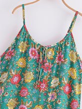 Load image into Gallery viewer, Green Floral Sleeveless ,Beach Bohemian Dress,Boho Midi Dress Robe