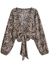 Load image into Gallery viewer, Leopard Print Shirt,Bohemian Blouses,Beach Boho Cover-up