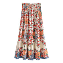 Load image into Gallery viewer, Beach Bohemian Floral Print,High Elastic Waist,Boho Maxi Skirts