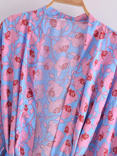 Load image into Gallery viewer, Floral Print Robe,Bohemian Kimono,Boho Cover-ups