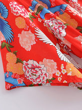 Load image into Gallery viewer, Red Floral Print, Beach Bohemian Dress,Maxi Boho Dress