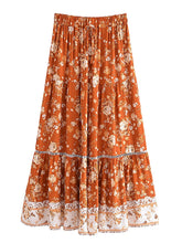Load image into Gallery viewer, Elastic Waist Boho Skirt,A-line Maxi Skirts